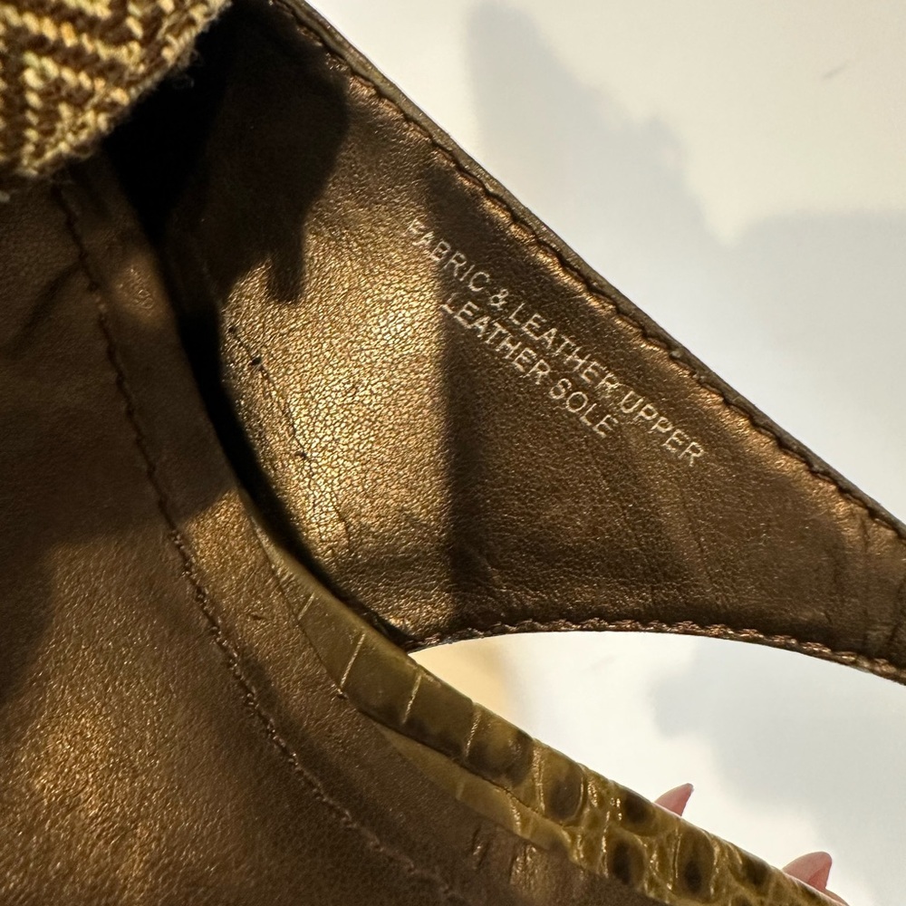 Ann Taylor Women's Snake Skin and Wool Herringbone Heel - Picture 4 of 7